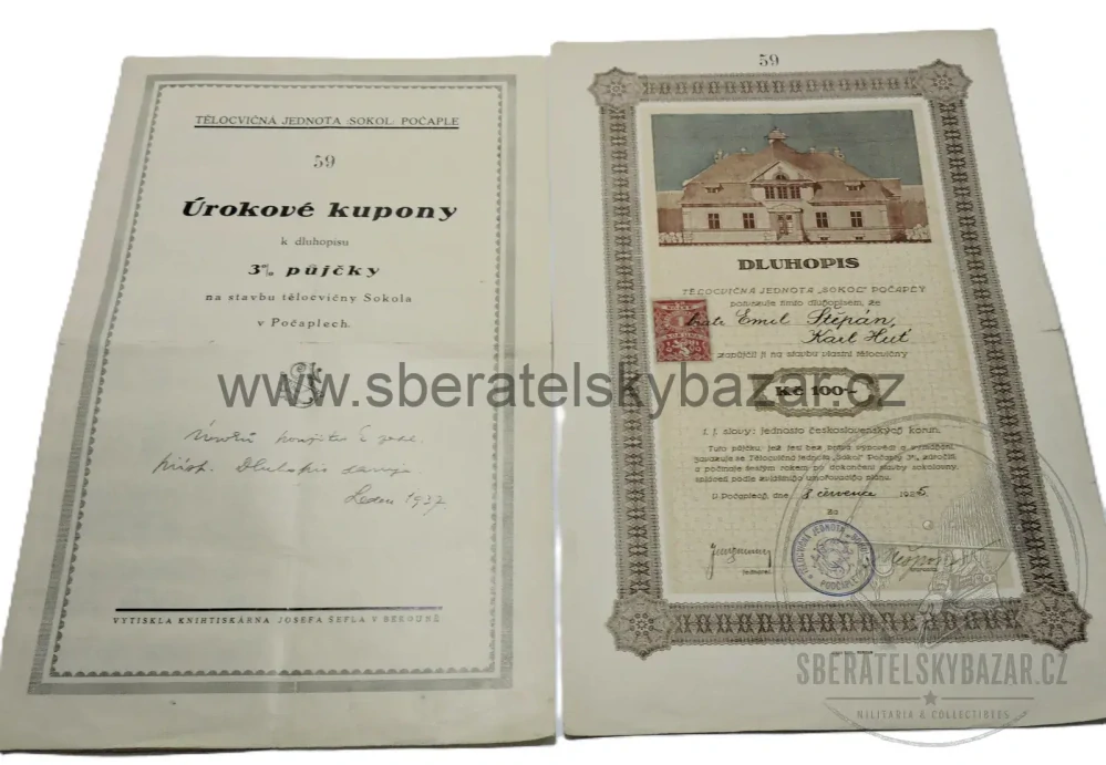 Sokol Počaply 1936 | obří archiv korespondence a dokumentů | šanon