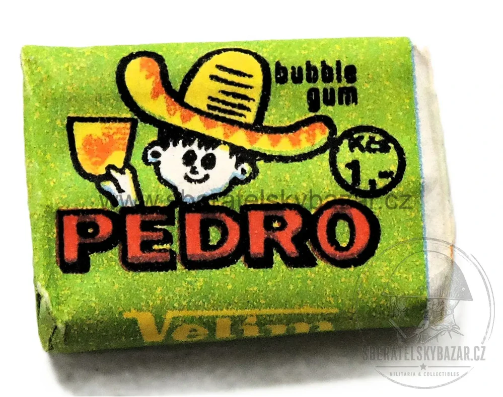 Pedro – bubble gum 5 g – původní neotevřené balení Velim – retro ČSSR