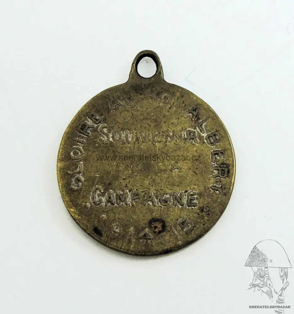Belgický medailon Souvenir De la campagne 1914-15 