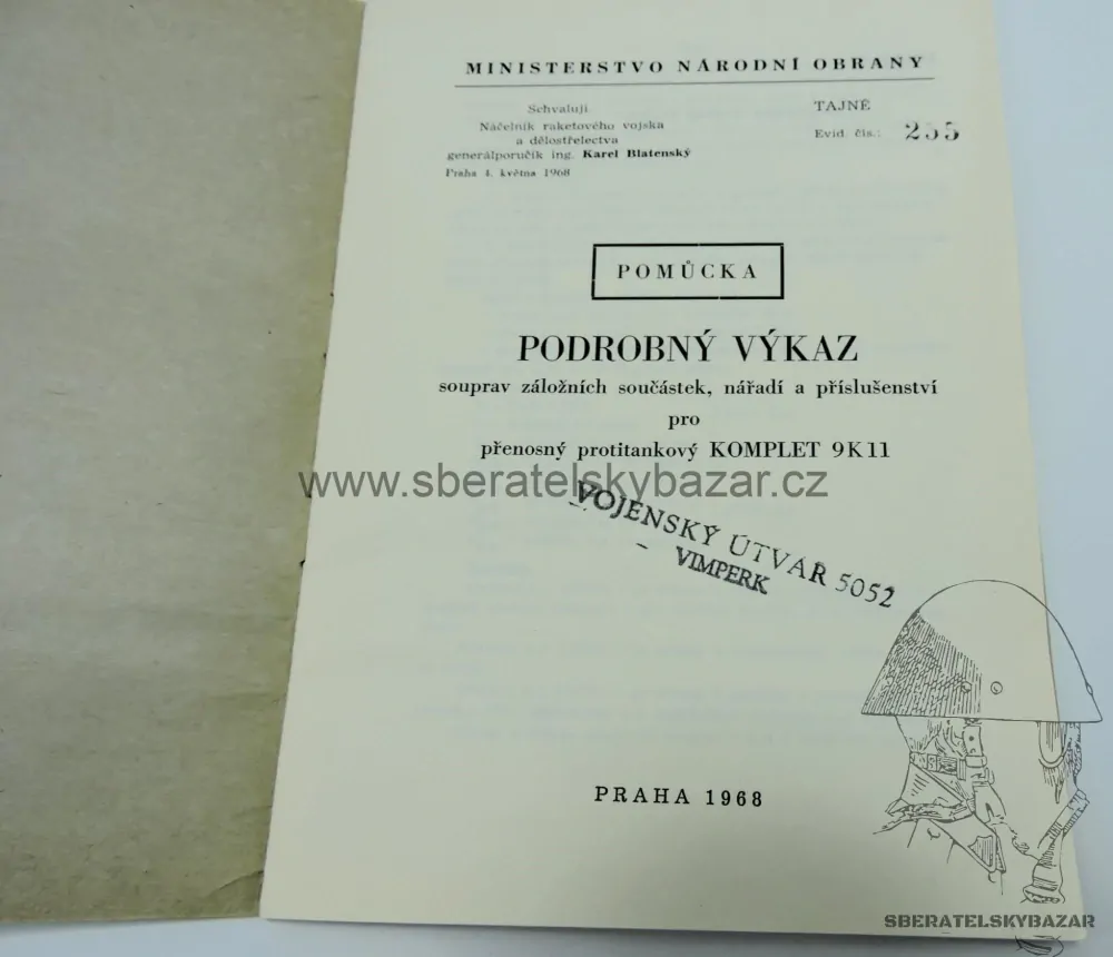 	 Originál Předpis ČSLA - Protitankový komplet 9k11 - Maljutka (7061706909) sko