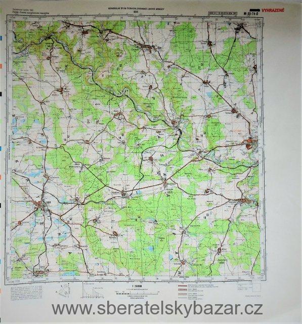 Mapa generálního štábu ČSLA  -  BOR 1 : 50 000