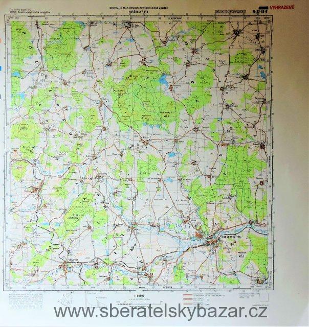 Mapa generálního štábu ČSLA  -  HORŠOVSKÝ TÝN 1 : 50 000