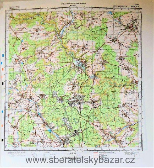 Mapa generálního štábu ČSLA  -  KRALOVICE 1 : 50 000