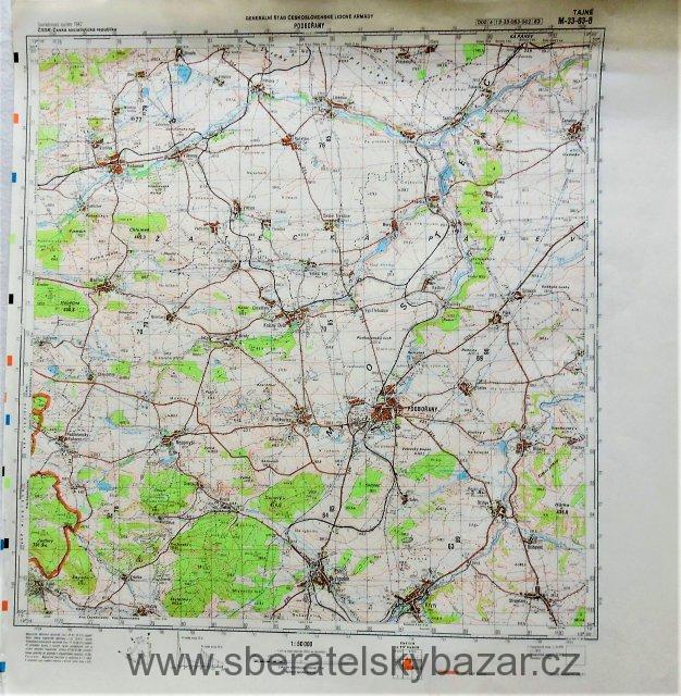 Mapa generálního štábu ČSLA  -  PODBOŘANY 1 : 50 000