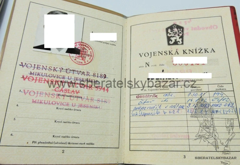 Vojenská knížka ČSLA 