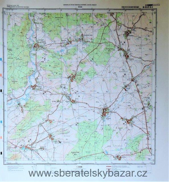 Mapa generálního štábu ČSLA  -  ČIZICE 1 : 25 000