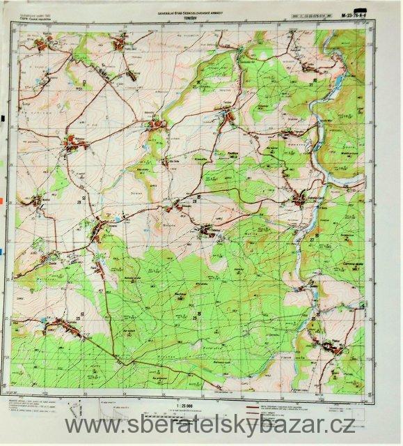 Mapa generálního štábu ČSLA  -  TEREŠOV 1 : 25 000