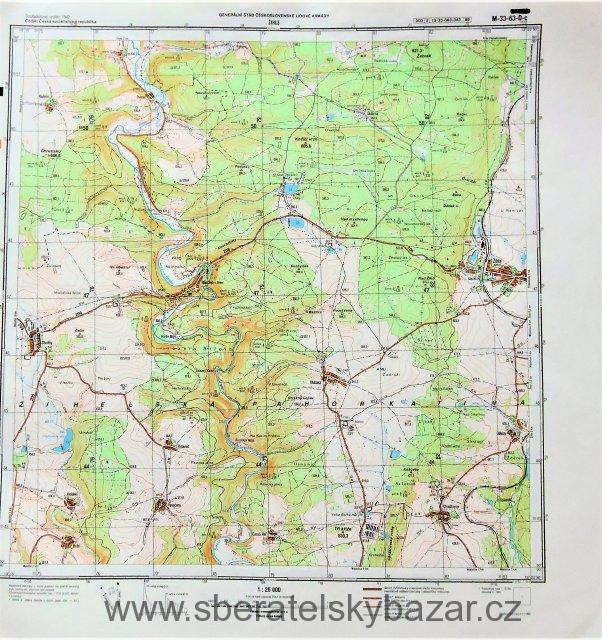 Mapa generálního štábu ČSLA  -  ŽIHLE 1 : 25 000