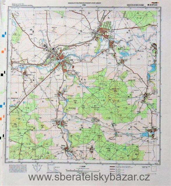 Mapa generálního štábu ČSLA  -  STOD 1 : 25 000