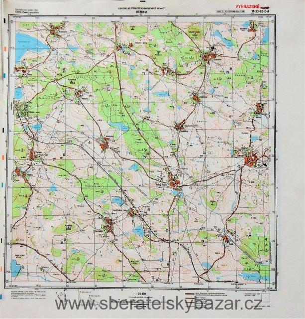 Mapa generálního štábu ČSLA  -  SVÉRADICE 1 : 25 000