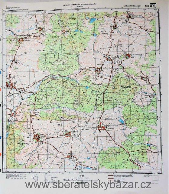 Mapa generálního štábu ČSLA  -  POTVOROV 1 : 25 000