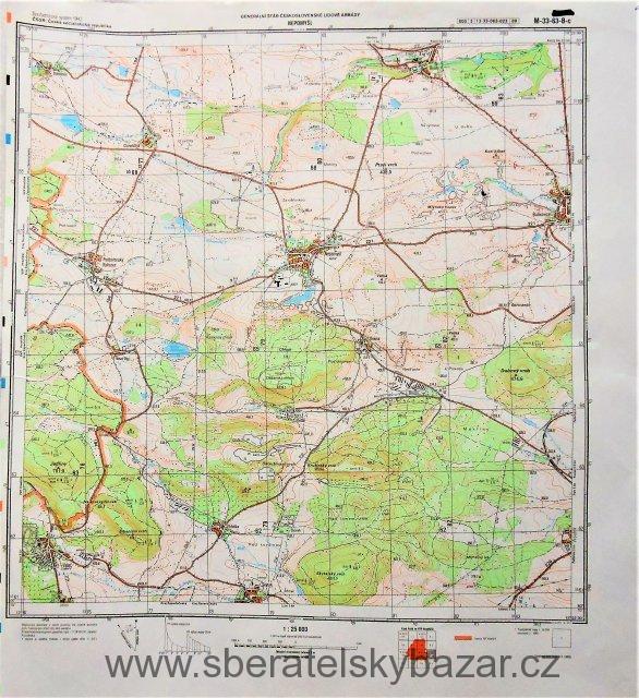 Mapa generálního štábu ČSLA  - NEPOMYŠL 1 : 25 000