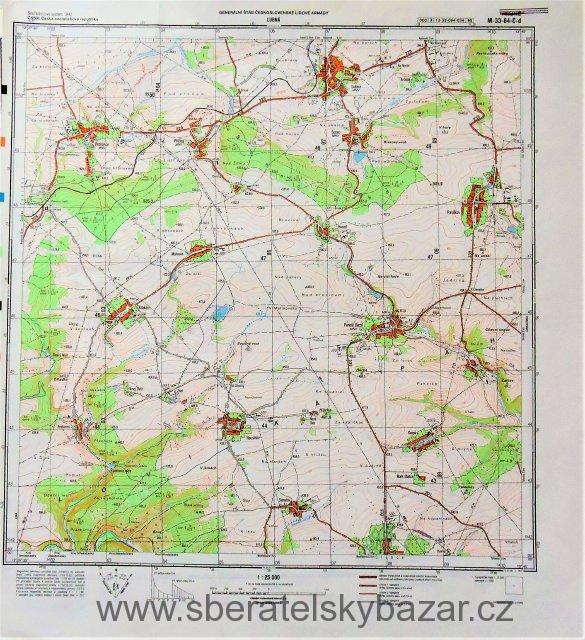 Mapa generálního štábu ČSLA  - LUBNÁ 1 : 25 000