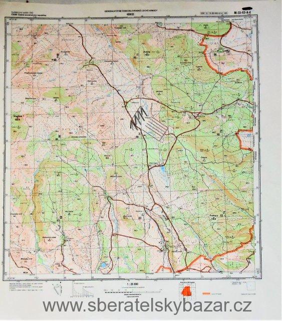 Mapa generálního štábu ČSLA  - KONICE 1 : 25 000