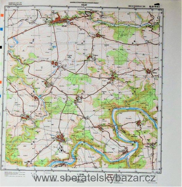 Mapa generálního štábu ČSLA  - KOŽLANY 1 : 25 000