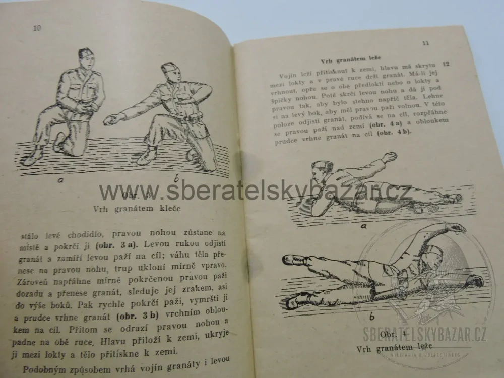 Čs. vojenský předpis – Výcvik ve vrhu granátem – 1947