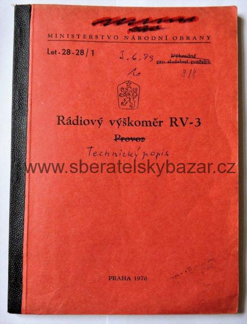 Předpis ČSLA Rádiový výškoměr RV-3 Let-28-28/1