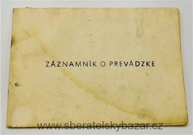 Zaznamník o prevádzke Osvětlovací souprava OS-U