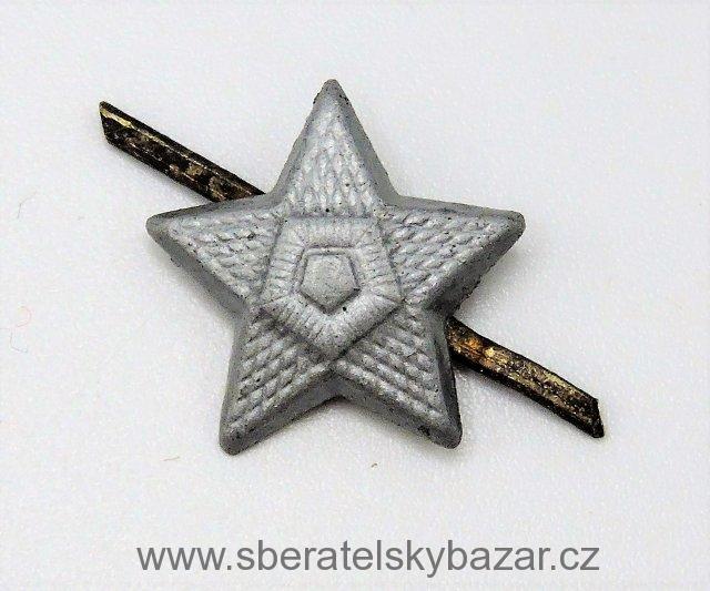   Hodnostní hvězda pro ČSLA - stříbrná (barvená) 15mm