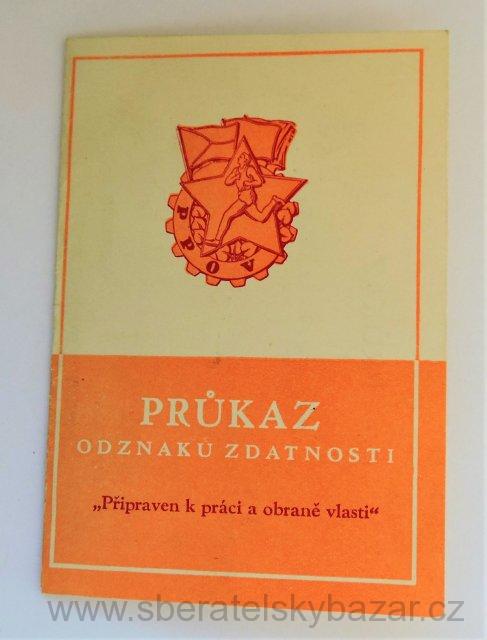 Průkaz odznaku zdatnosti - PPOV -Ministerstvo národní obrany