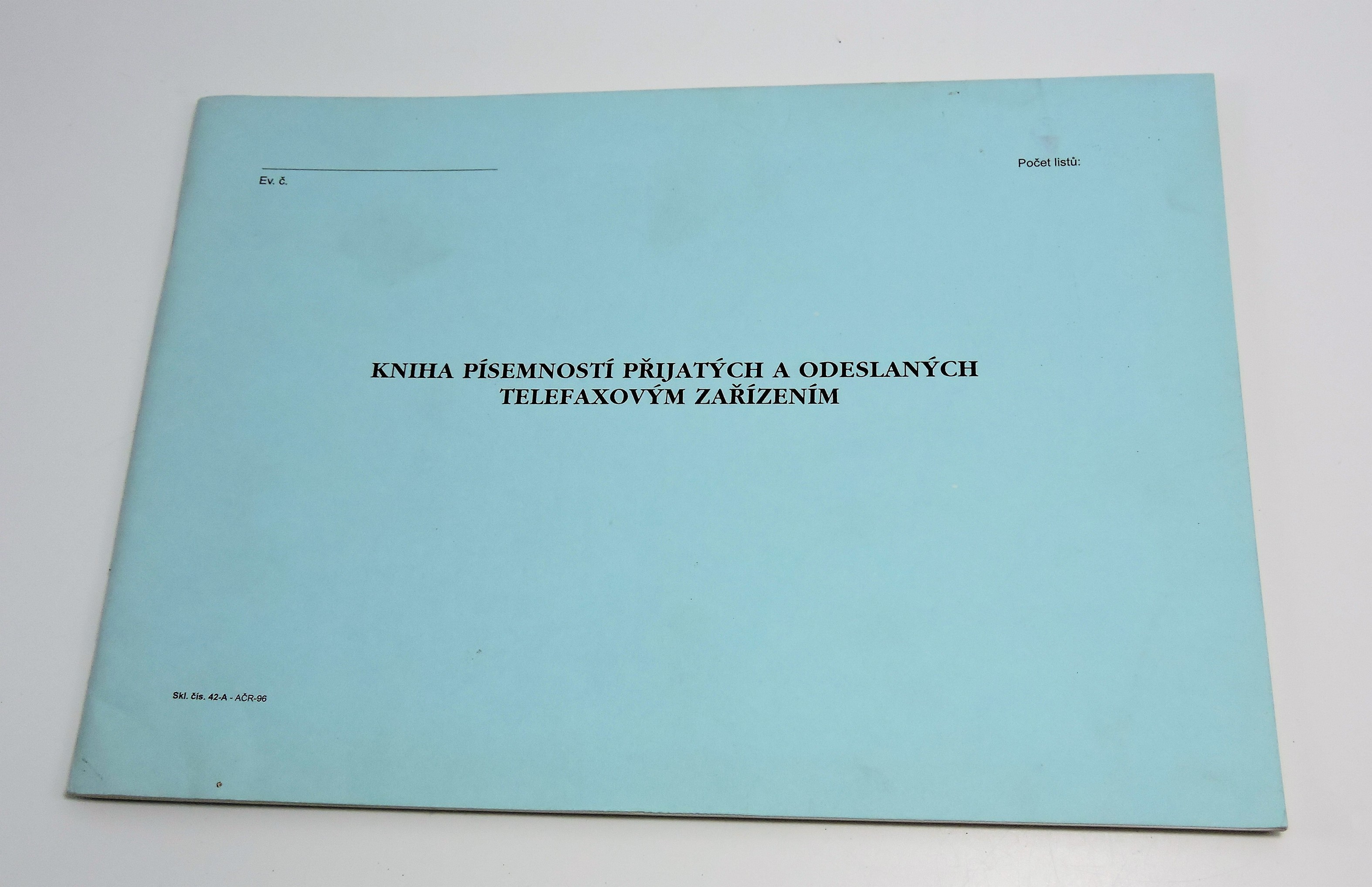 Kniha písemností přijatých telefaxovým zařízením AČR 