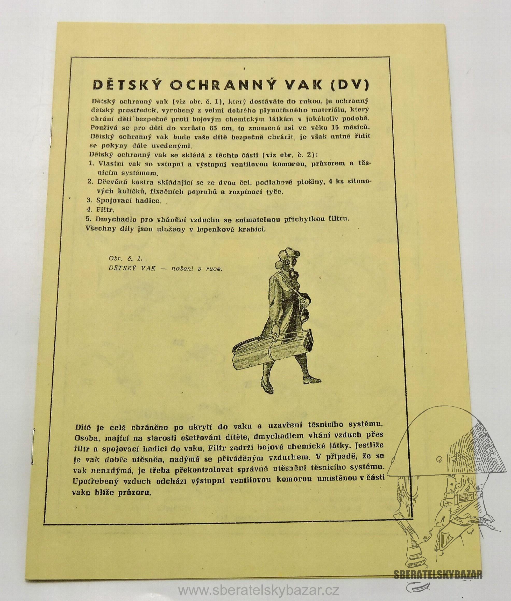 Návod dětský ochranný vak (DV)  - Reprint (Replika)