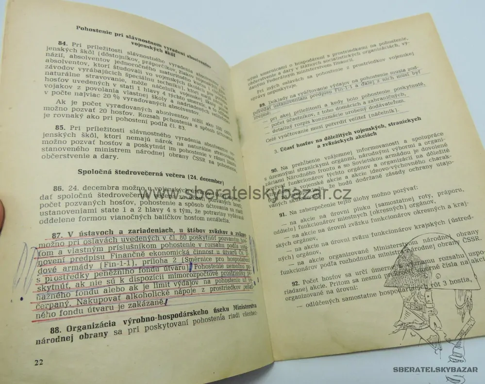 Originál Předpis ČSLA - Směrnice pre uskutočnovanie osláv v ČSLA 