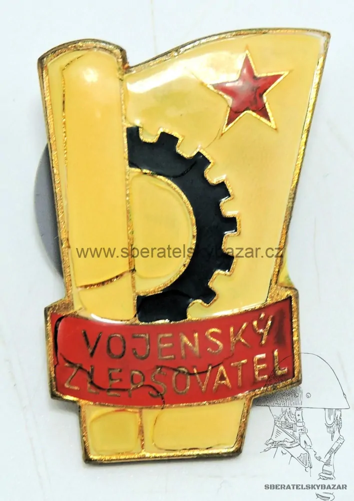 Odznak ČSLA - Vojenský zlepšo. varianta na šroub velká - nezna., křížk 