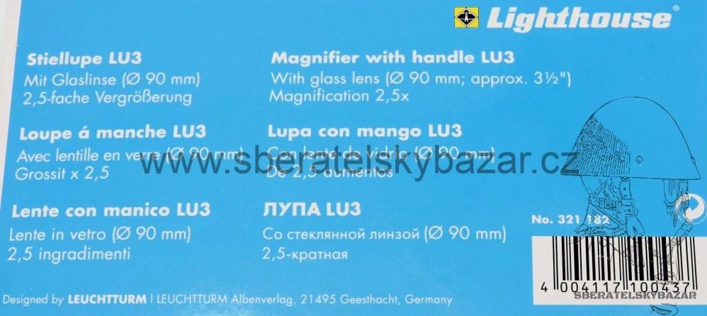 Leuchtturm klasická lupa 2,5x  průměr 90mm