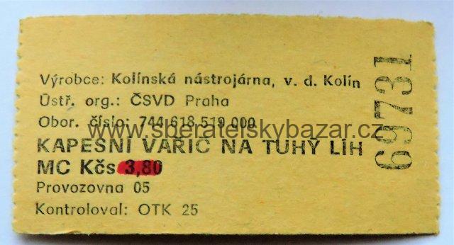 Lihový vařič ČSLA - nepoužitý se štítkem