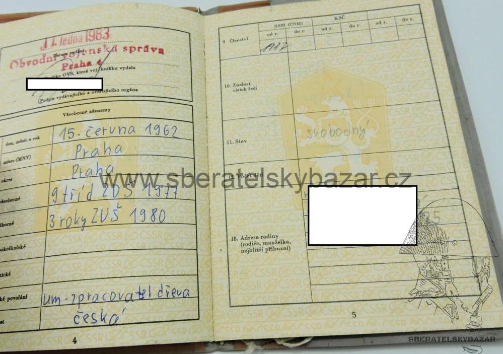 Vojenská knížka ČSLA 