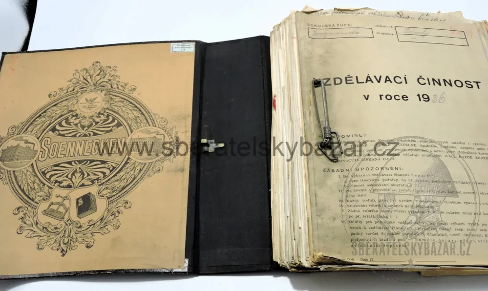 	 Sokol Počaply 1936 | obří archiv korespondence a dokumentů | šanon 