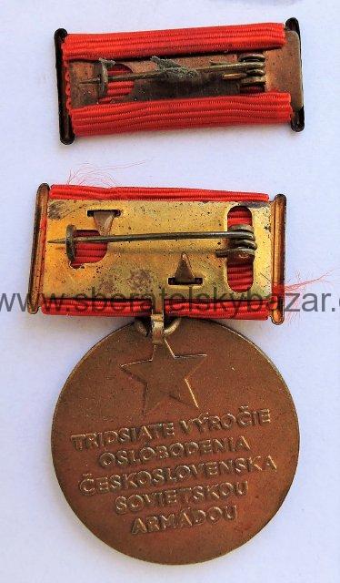 Medaile Tridsiate výročie oslobodenia Československa - bez mini stužky