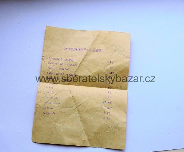 Seznam materiálu v tlumoku - originál