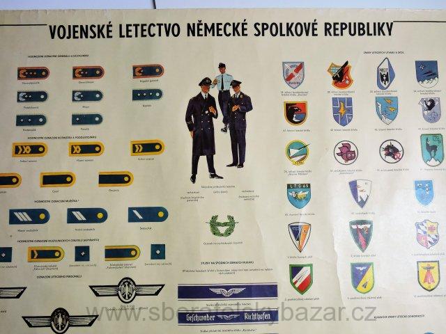 Originál plakát ČSLA - Vojenské letectvo Německé spolkové republiky - vydání 1974 