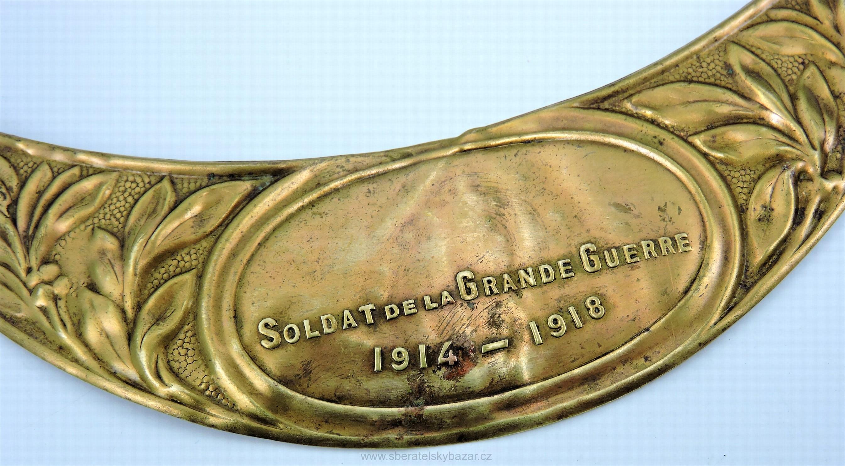 Štítek na Francouzskou přilbu adrian Veterán 1914-1916 Soldat de la Grande Guerre