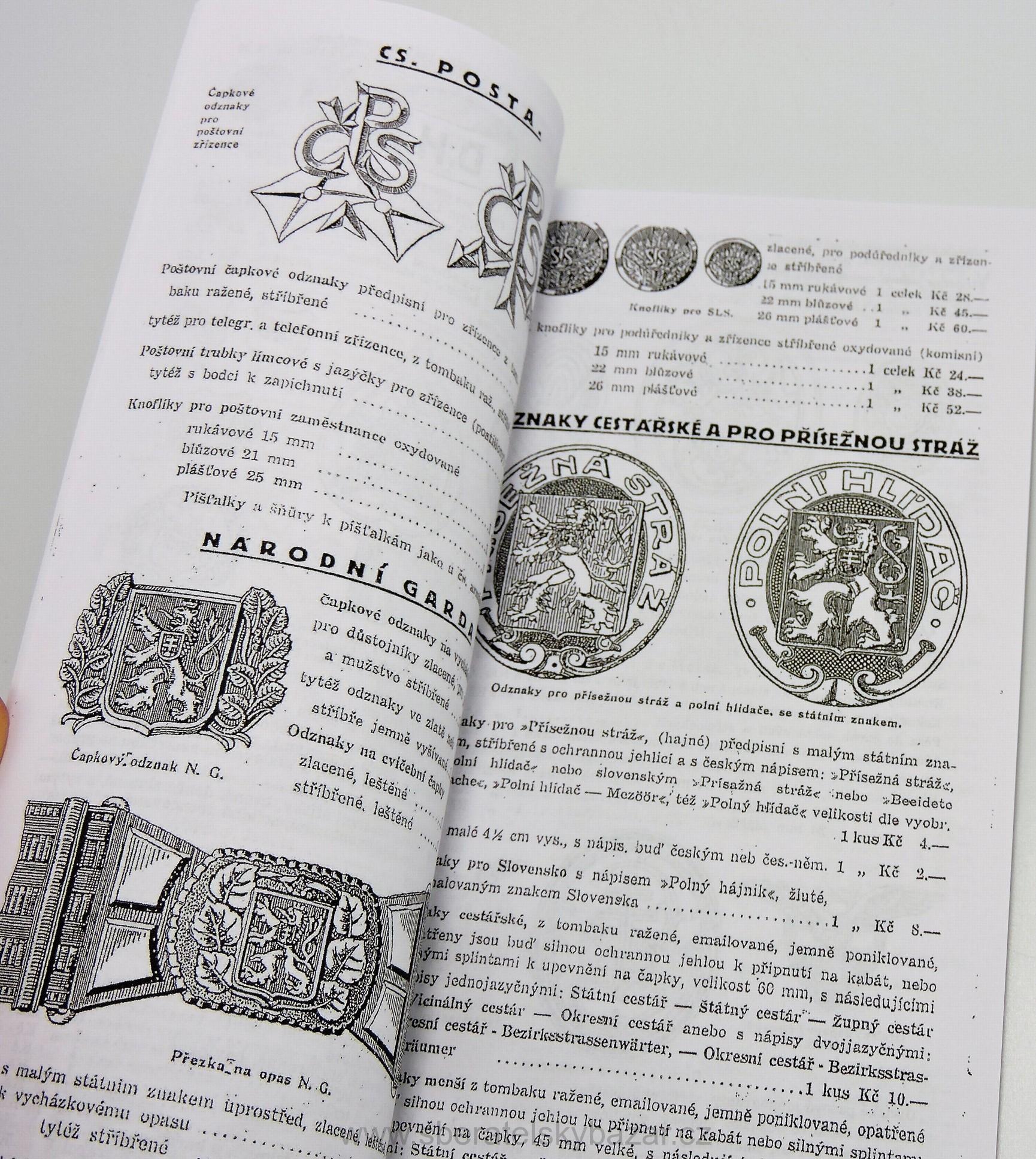 Katalog Karnet a Kyselý - Přilba 29, odznaky, přezky 46 stran  - Reprint (Replika)