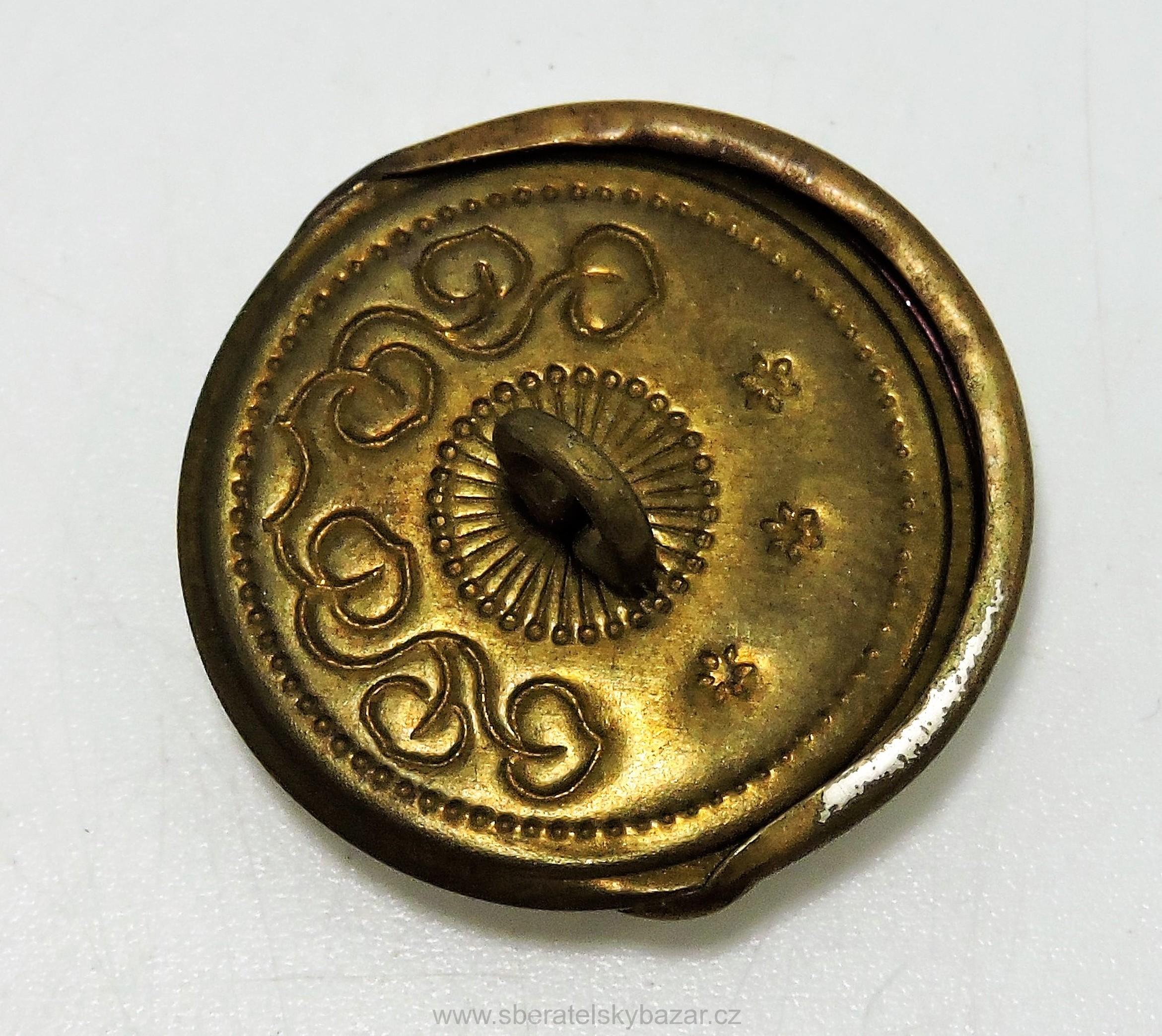 Knoflík SNB stříbrný - Velký 26mm špatně zalisovaný