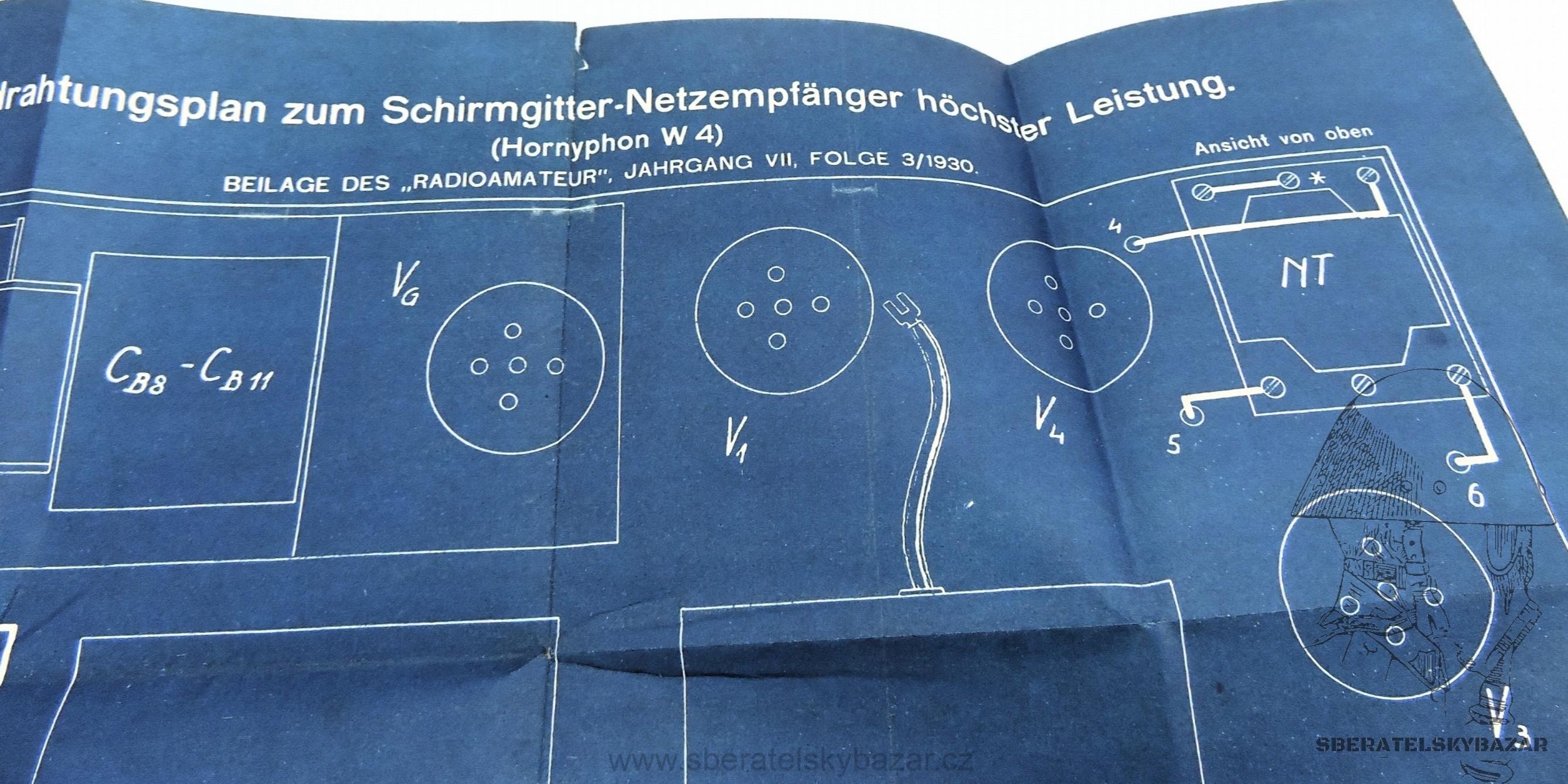 Rozkres "blueprint" RADIO ORA 1930
