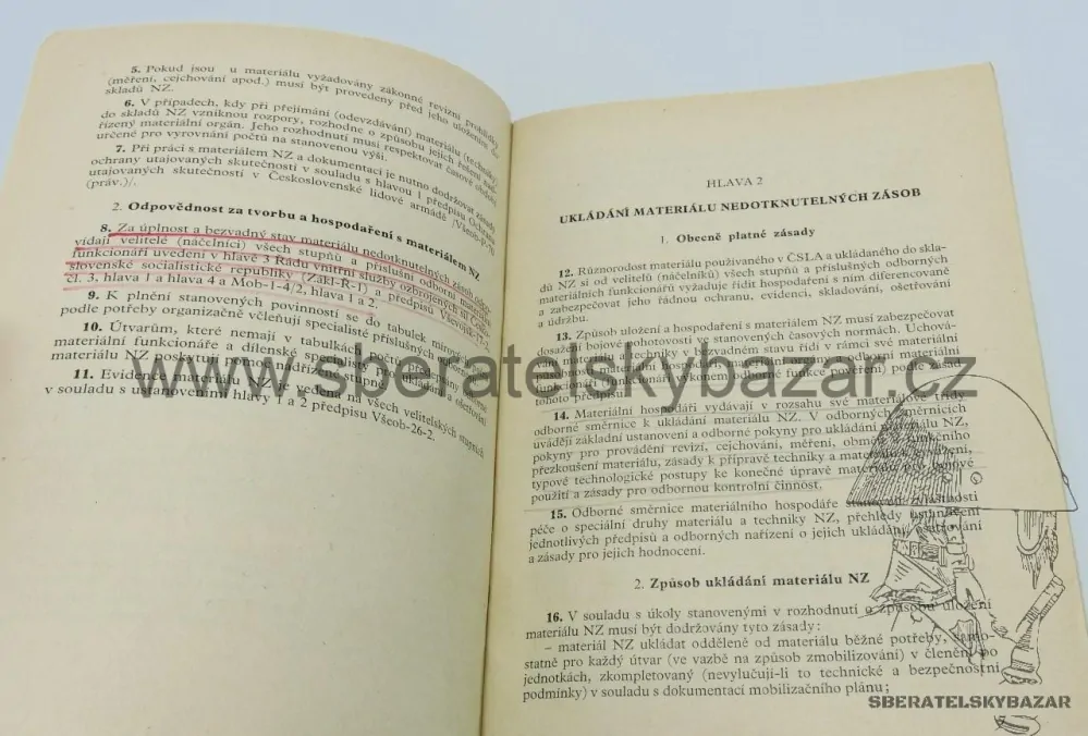 Originál Ukládání materiálu nedotknutelných zásob 