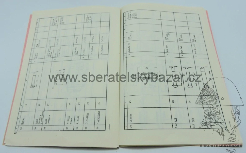 Originál předpis Katalog součástek zaměřovací dalekohled 6 x 6 
