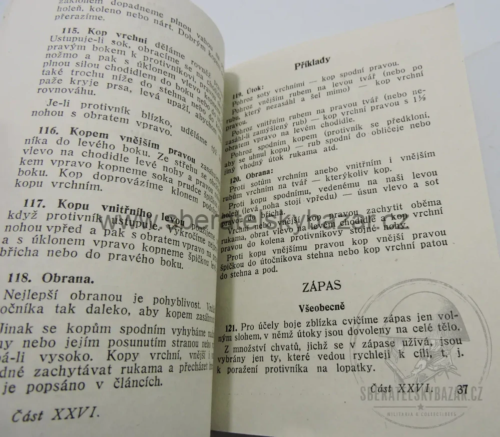 Čs. vojenský předpis – Boj zblízka – boj bodákem a rohování 