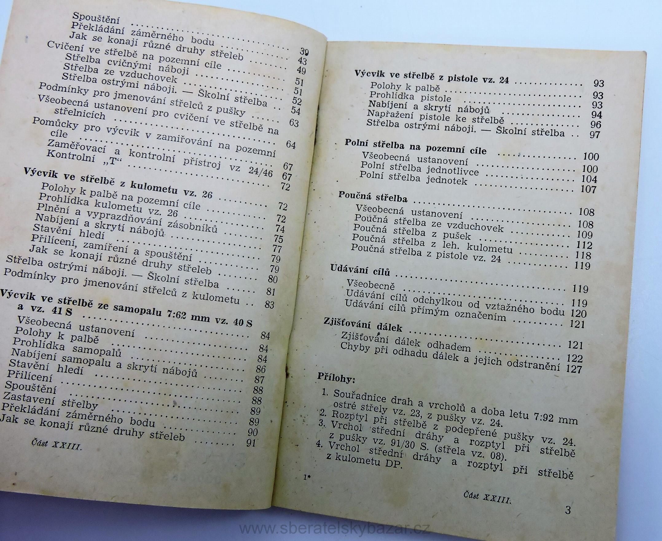 Výcvik ve střelbě z pěchotních zbraní - Vz.26,vz.24,vz.40