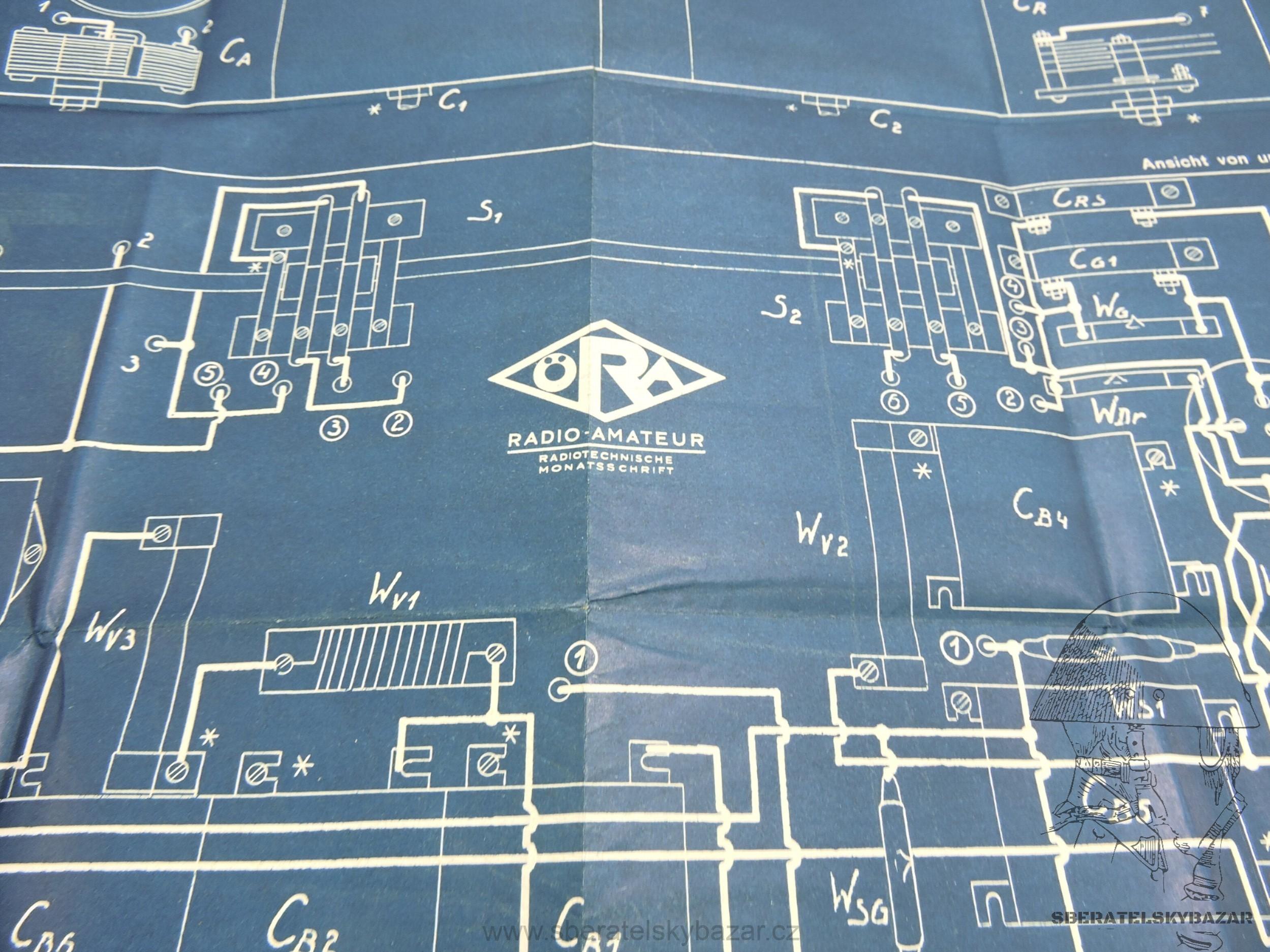 Rozkres "blueprint" RADIO ORA 1930