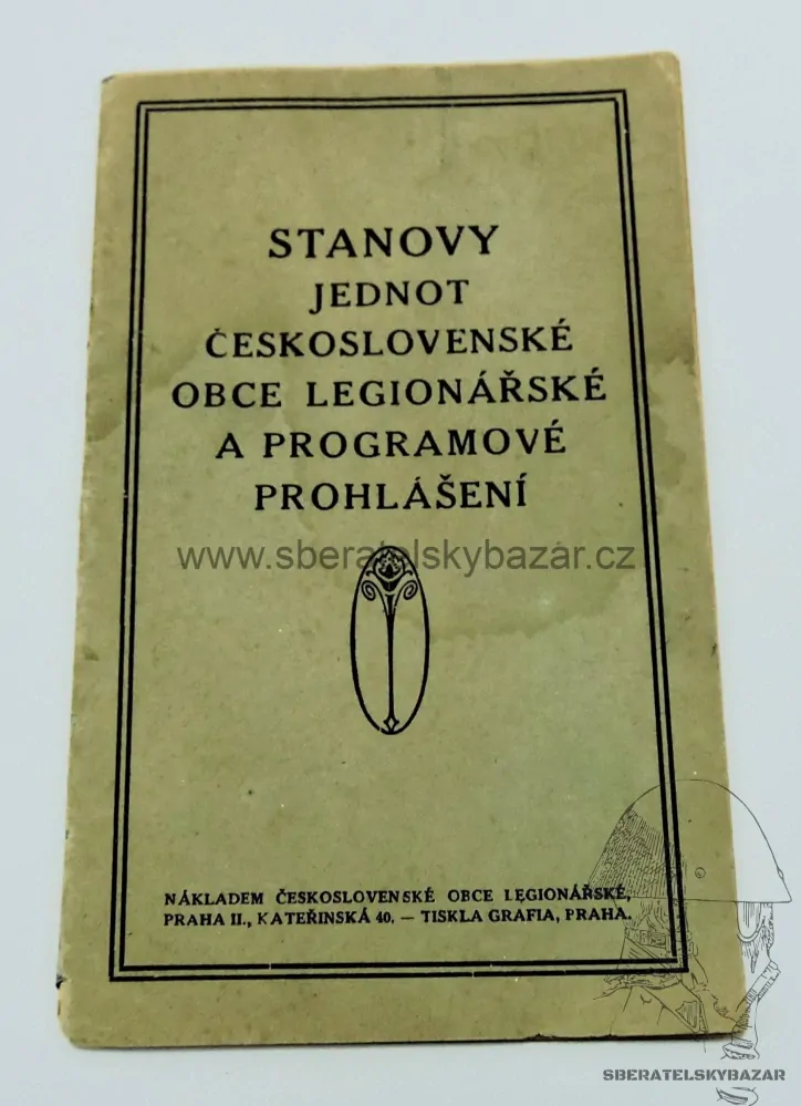 Originál Stanovy jednot Československé obce legionářské a programové 