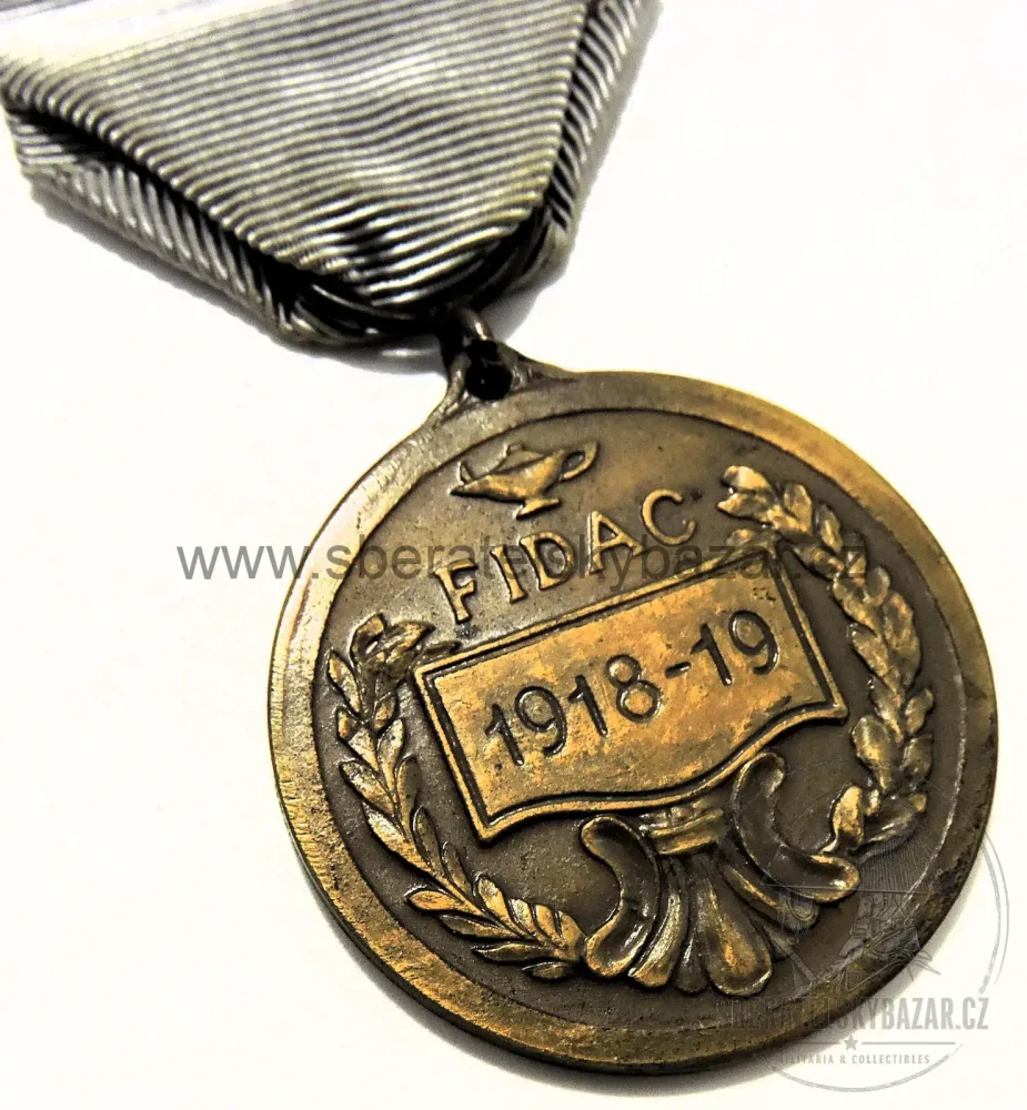 Pamětní medaile FIDAC 1918–1919 s udělovacím dekretem (1937)