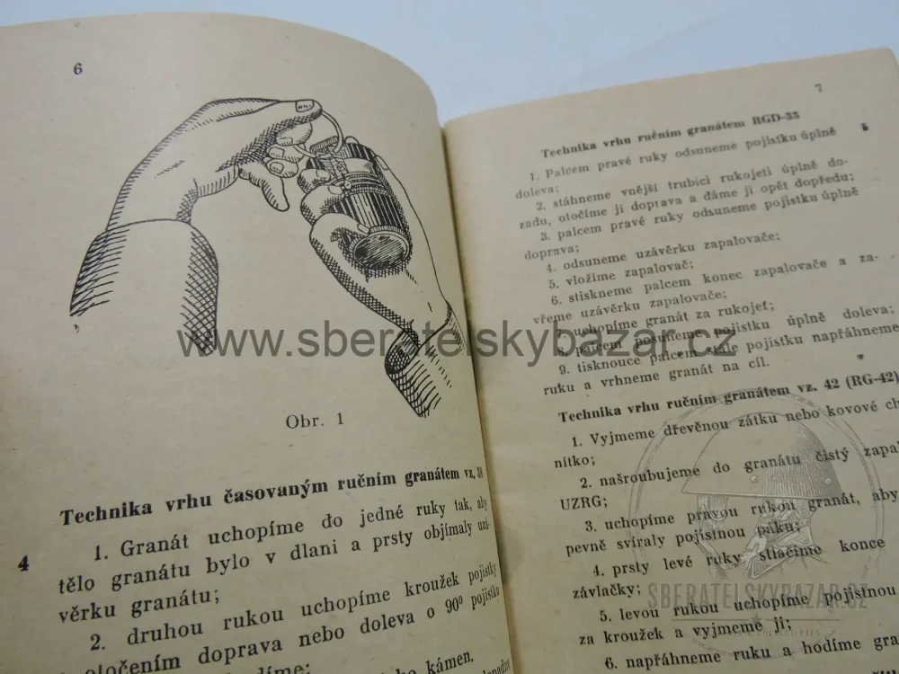 Čs. vojenský předpis – Výcvik ve vrhu granátem – 1947