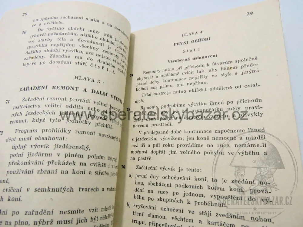 Vzácný čs. vojenský předpis – Výcvik remont – 1946 – originál