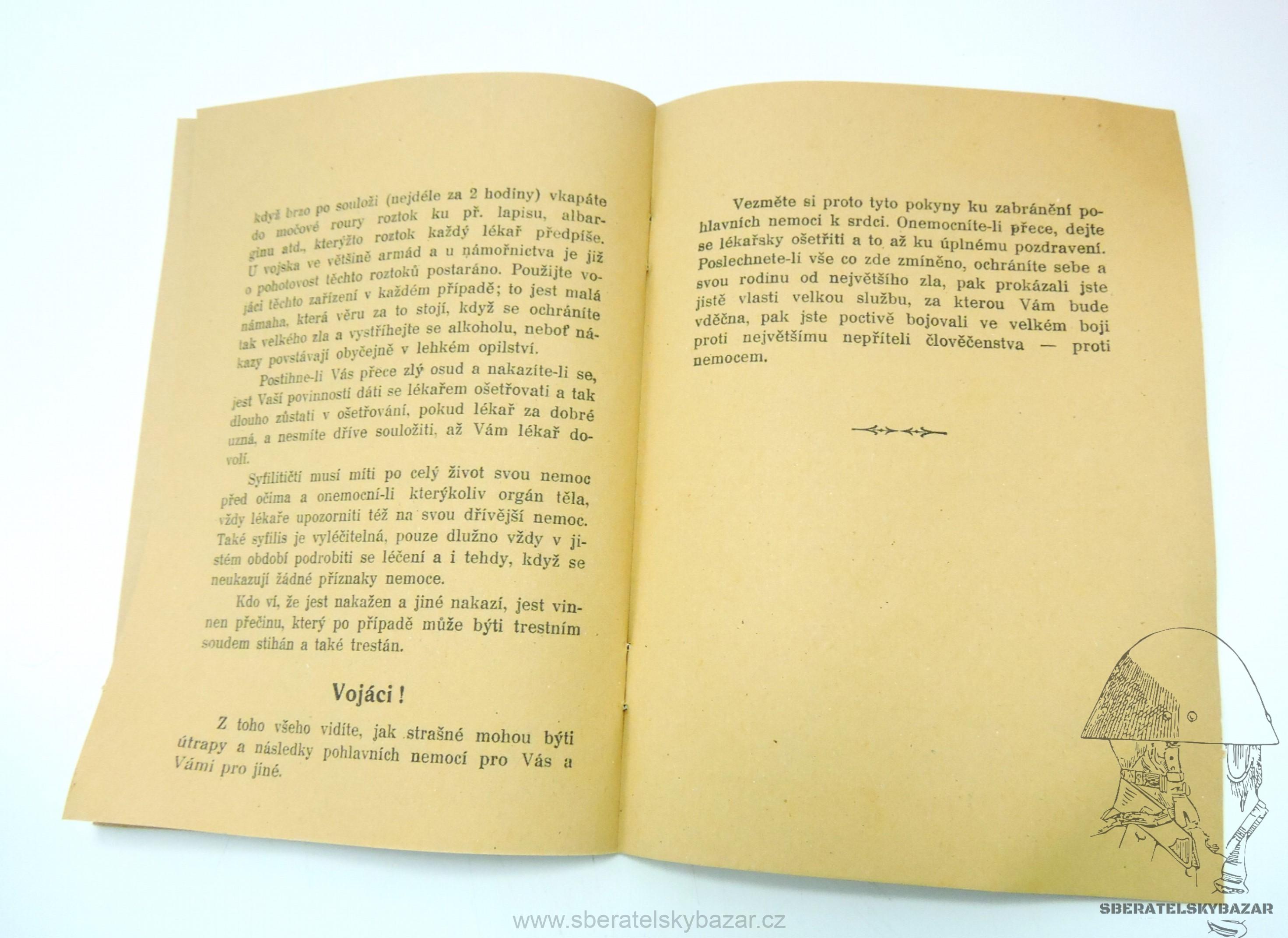 Příručka Napomenutí pro vojáky nebezpečí Pohlavních nemocí   - Reprint (Replika)