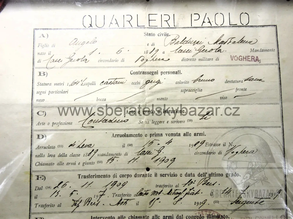 ITALSKO-TURECKÁ VÁLKA 1911–1912 – 5 MEDAILÍ + VOJENSKÝ SLUŽEBNÍ LIST